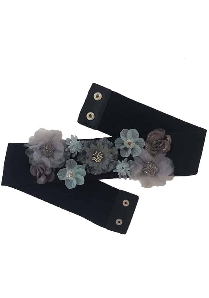  grey & blue 3d flowers elastic ζώνη 2025