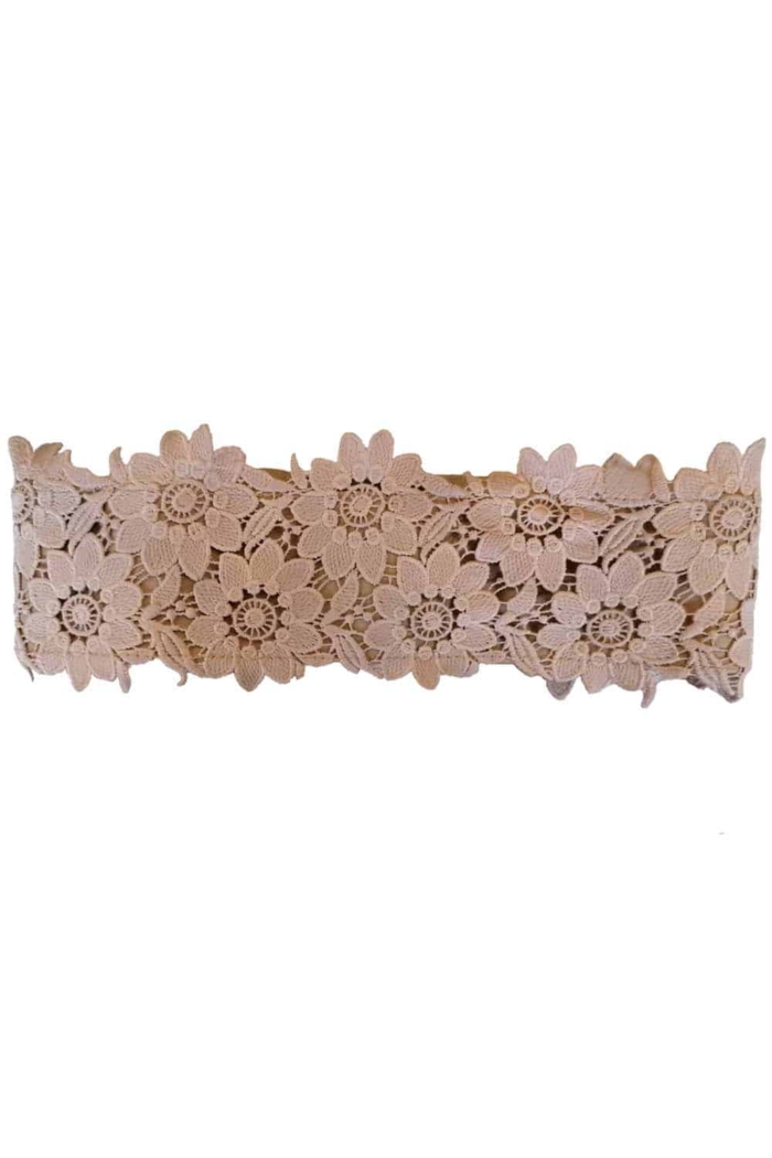 romantic lace ζώνη σε μπεζ