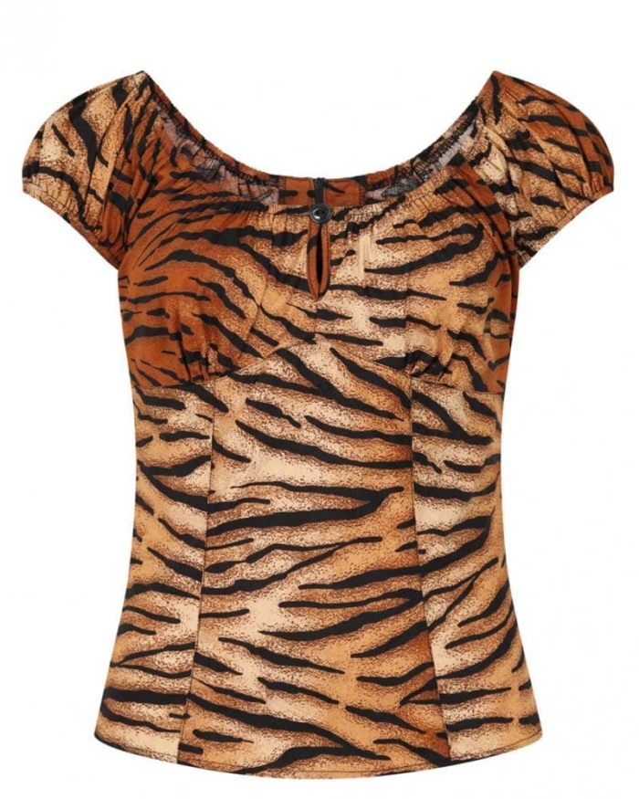 vintage cotton 50s rockabilly top Tiger lover