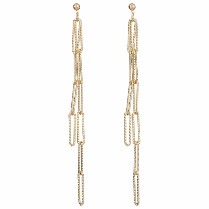 modern hanging chain earrings Perfectdress.gr