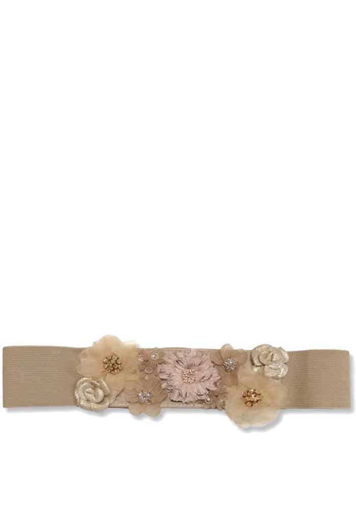  beige 3d flowers elastic belt 2025