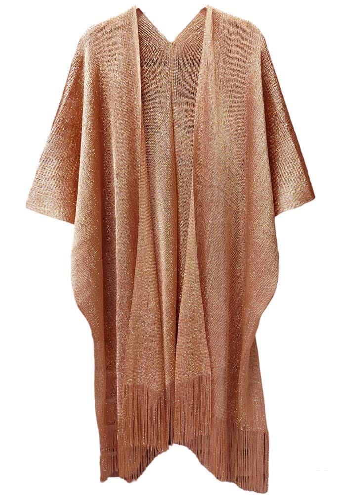 glam lurex rose gold kimono