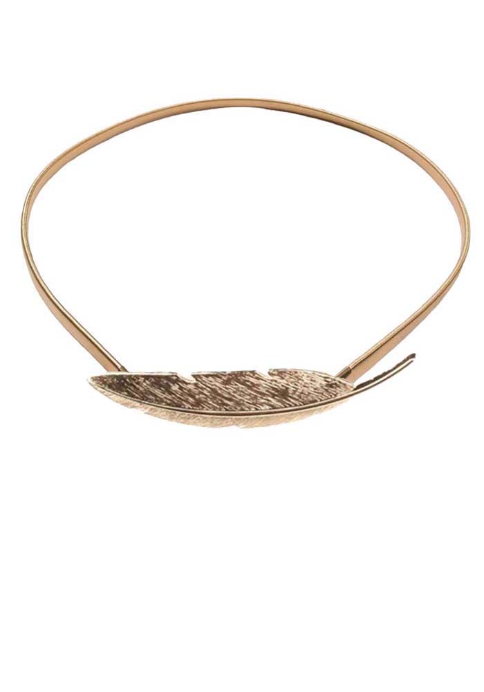 elastic gold feather belt φωτογραφία