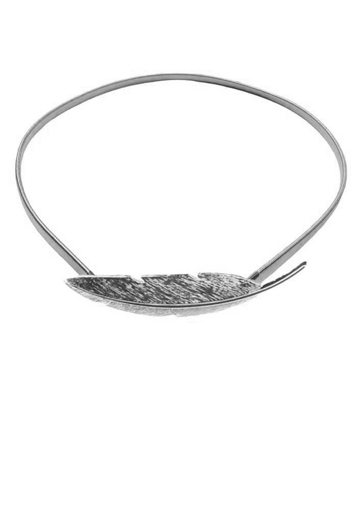  elastic silver feather belt 2025