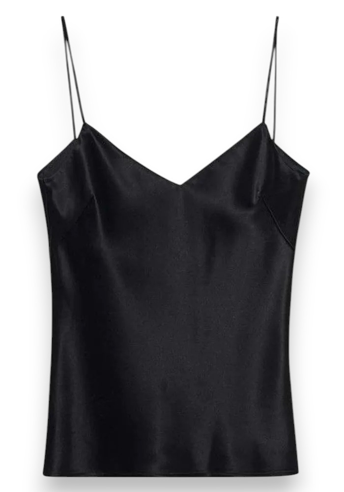 satin V top Anais black