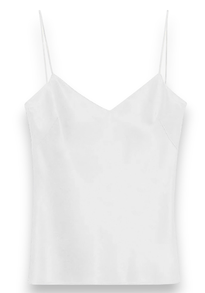 satin V top Anais white
