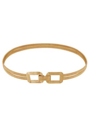 double chain square gold belt