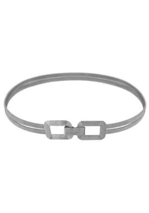 double chain square silver belt