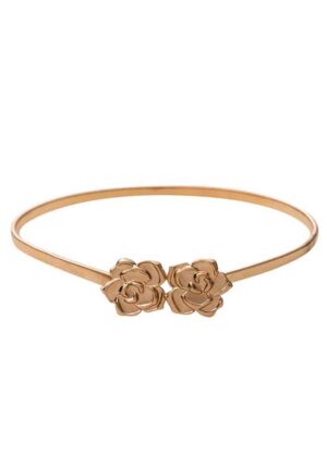 gold metal elastic roses ζώνη
