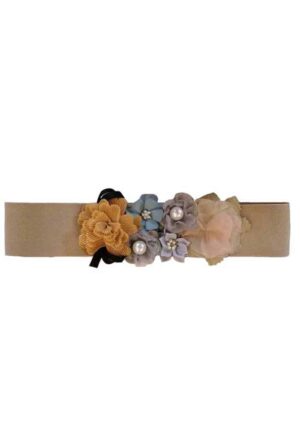 romantic bouquet flowers & pearls ελαστική ζώνη