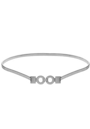 silver metal elastic mini circles ζώνη