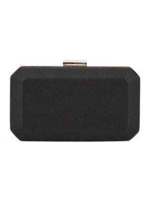 shinny black polygon τσαντάκι clutch
