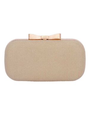 τσαντάκι glitter clutch gold bow