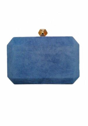 suede clutch Lina blue