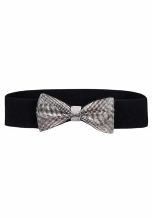 black bow strass elastic belt