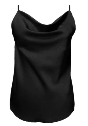 satin draped lingerie top Femina black