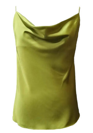 satin draped lingerie top Femina olive green