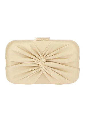 vintage βραδινό τσαντάκι clutch Βow champagne