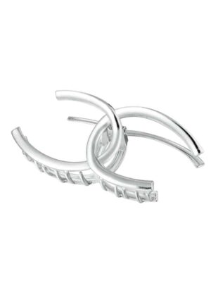 μεταλλικό κλάμερ μαλλιών double C silver