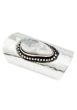 boho antique silver δαχτυλίδι Stone λευκό