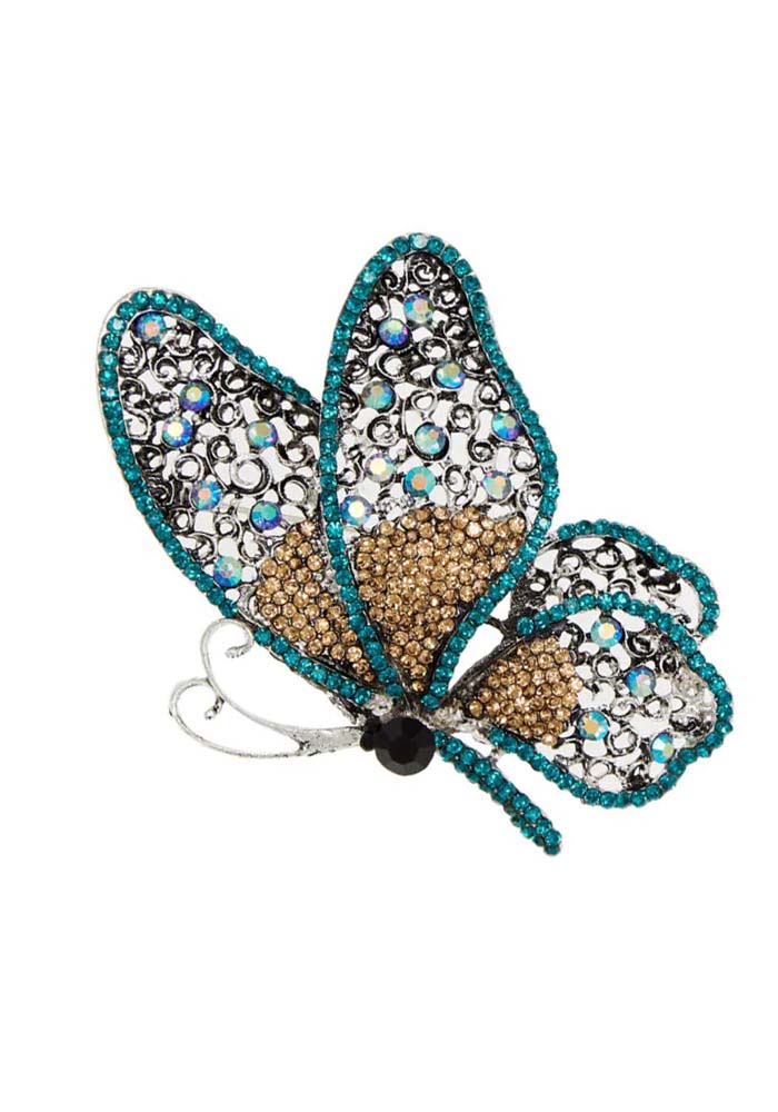 vintage καρφίτσα delicate butterfly τυρκουάζ