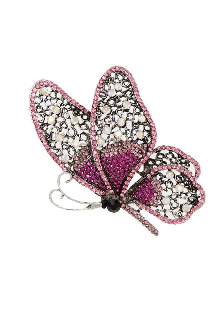vintage καρφίτσα delicate butterfly ροζ