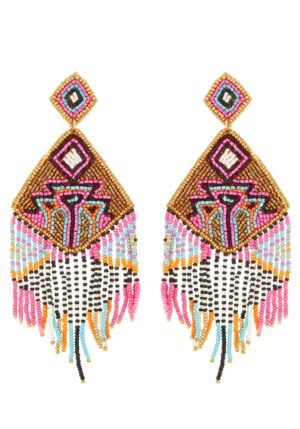boho σκουλαρίκια Aztec σε ροζ