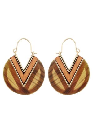 '70s boho σκουλαρίκια natural wood