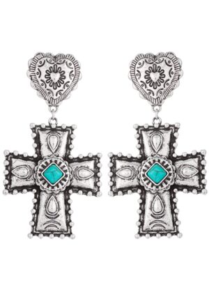 boho vintage σκουλαρίκια Cross 1