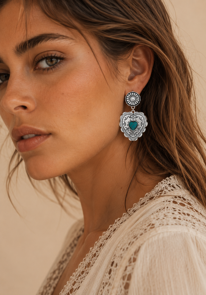 boho vintage σκουλαρίκια Heart