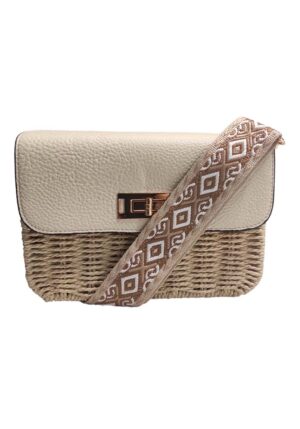 boho cross bag bamboo cream