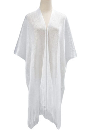 glam lurex white kimono