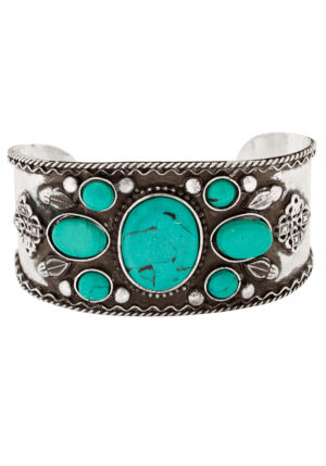 ethnic boho μεταλλικό βραχιόλι Beliz turquoise