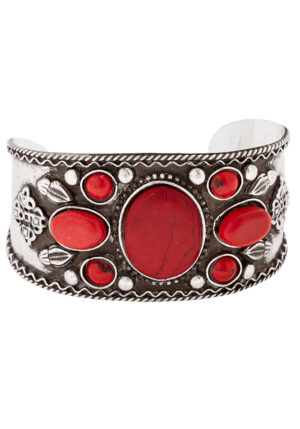ethnic boho μεταλλικό βραχιόλι Beliz red