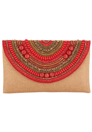 boho luxe χειροποίητη τσάντα Coral dream