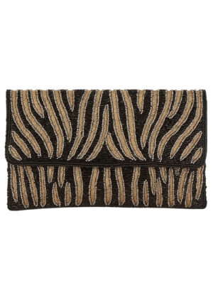 boho luxe τσάντα φάκελος Zebra black