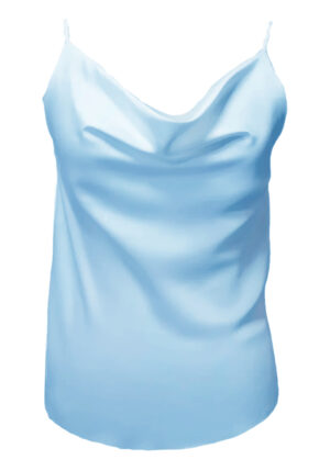 satin draped lingerie top Femina blue ciel