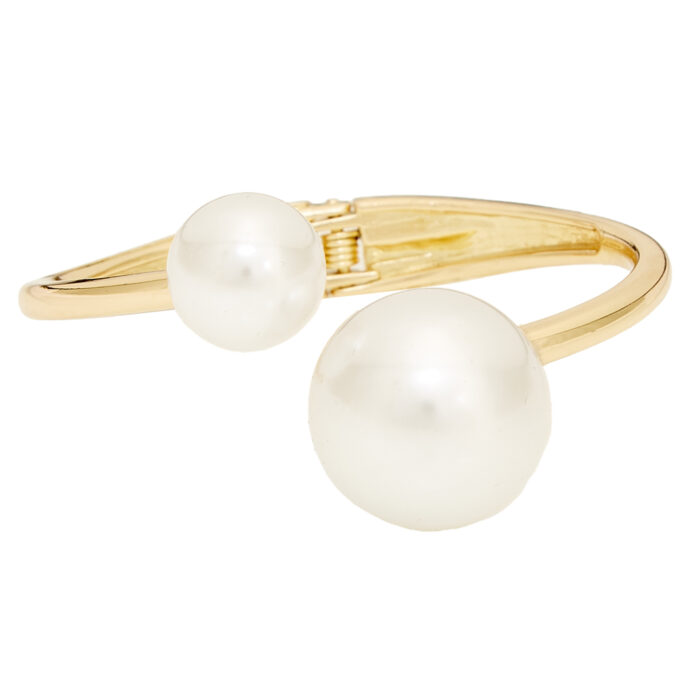 chic βραχιόλι μεταλλικό double Pearls χρυσό