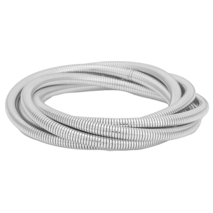 βραχιόλια μεταλλικά σετ πενταπλό Spiral σε ασημί
