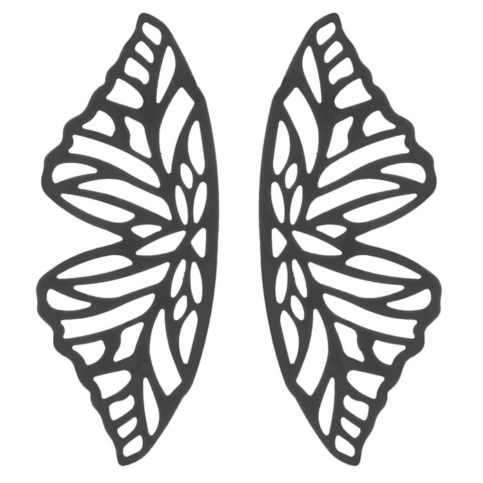 σκουλαρίκια μεταλλικά Butterfly μαύρο