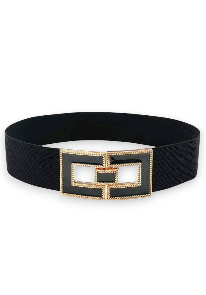  vintage 70s φαρδιά ελαστική ζώνη Enamel black/gold 2025