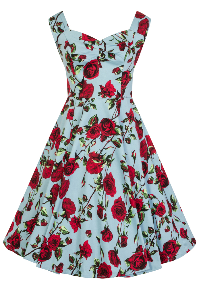 vintage 50s pin up φόρεμα Red Rose