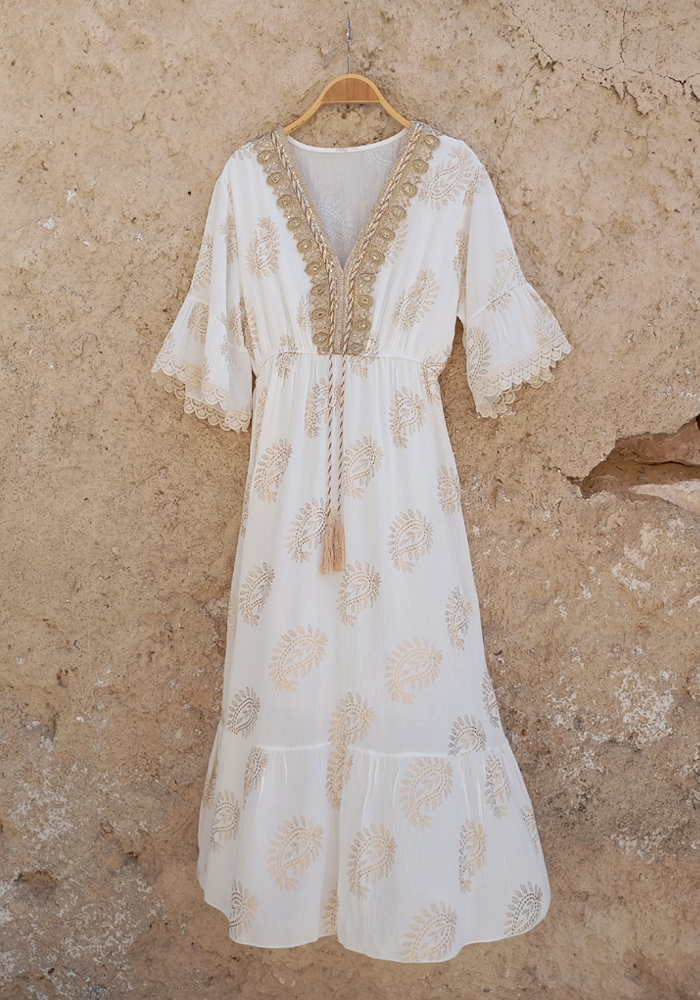summer cotton maxi φόρεμα Afrodite