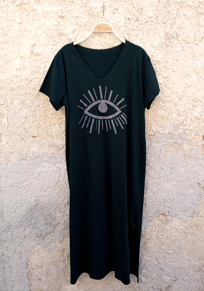 casual φόρεμα Eye μαύρο