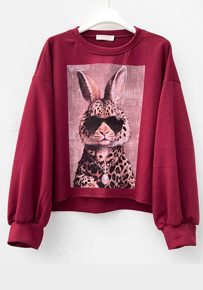 φούτερ trending Luxe Βunny μπορντώ