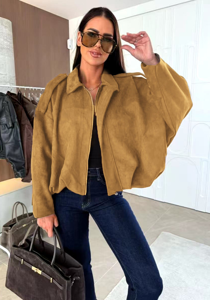 suede oversized πανωφόρι Northern κάμελ