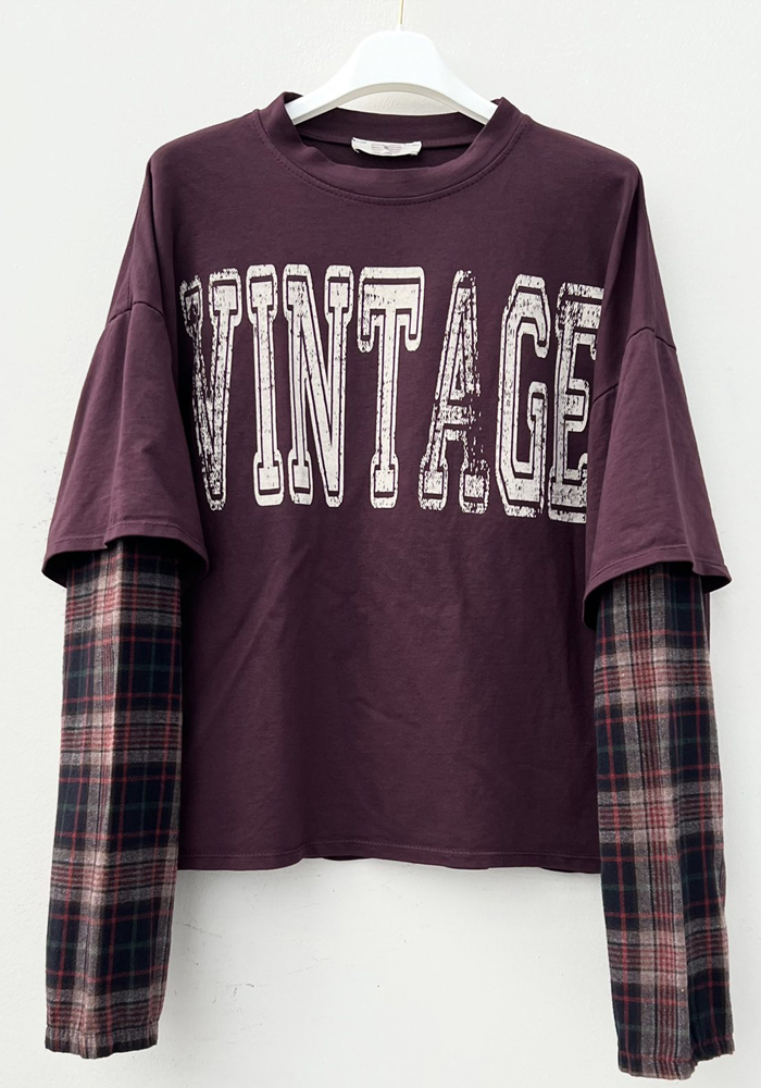 distressed t-shirt Vintage μπορντώ