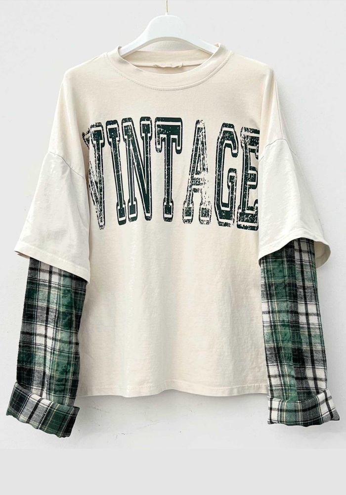 distressed t-shirt Vintage εκρού