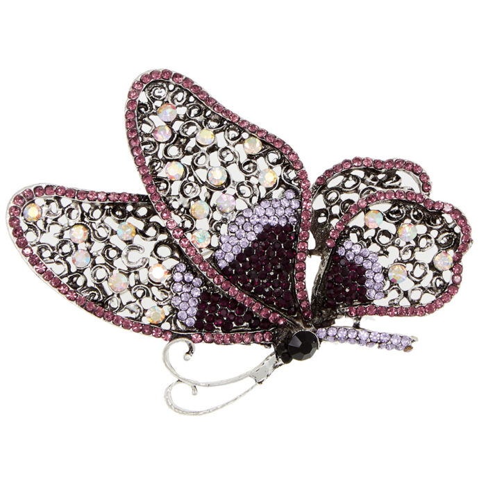 vintage καρφίτσα delicate butterfly μωβ