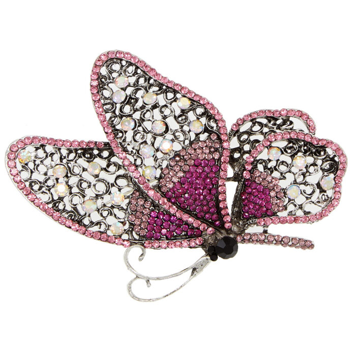vintage καρφίτσα delicate butterfly ροζ